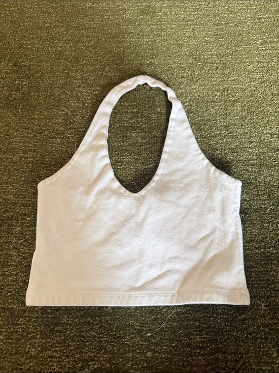 Brandy Melville Tops - Brandy Melville White Halter Crop Top - Classic Sleeveless Women’s Top